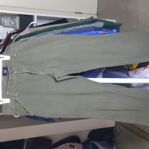 Green Wide Leg Cargo Pants